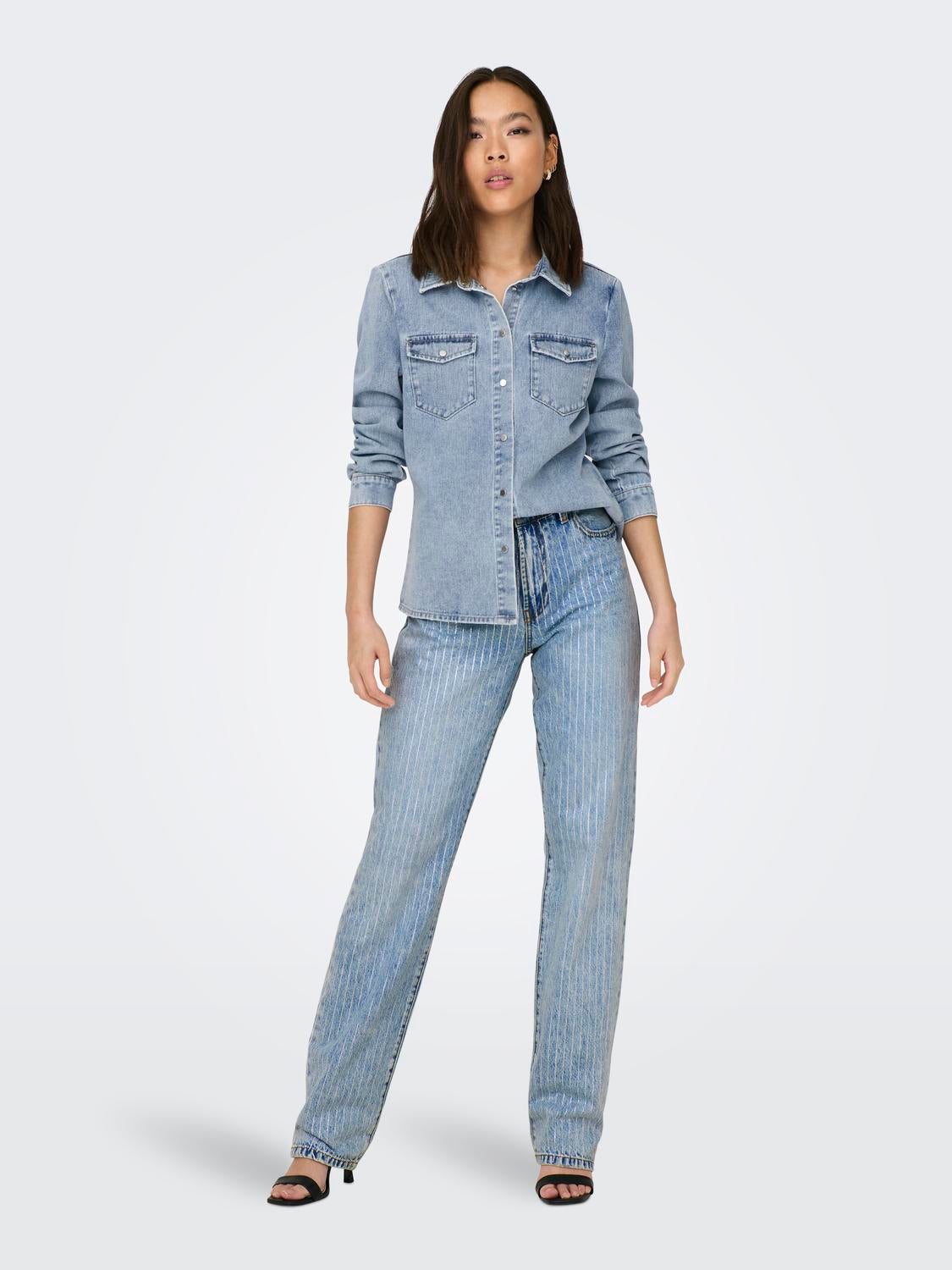 Jeans Straight Fit Taille moyenne