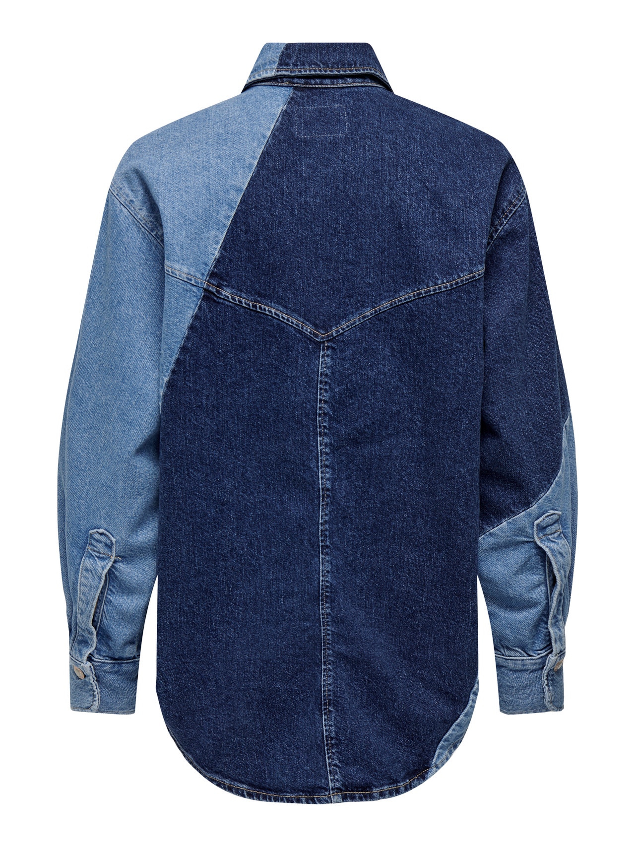 ONLY Standardpassform Skjortkrage Ballongärmar Skjorta -Dark Blue Denim - 15297105
