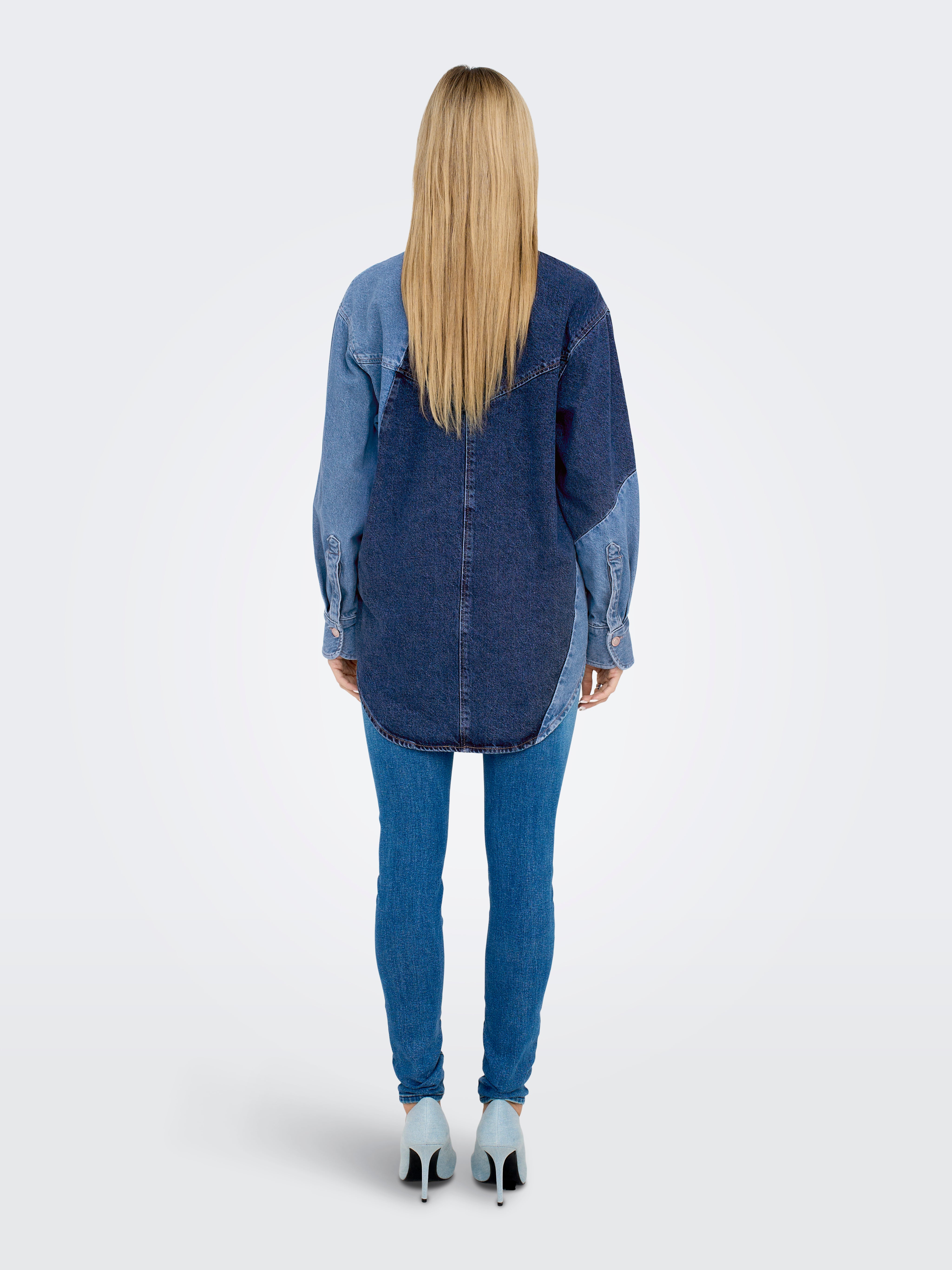 Mix denim shirt, Dark Blue