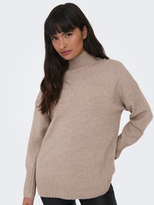 ONLY Pull-overs Relaxed Fit Col haut Bas hauts Épaules tombantes -Mocha Meringue - 15297172