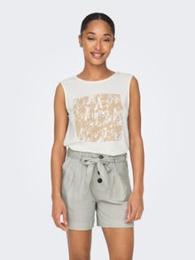 ONLY Regular fit top with o-neck -Cloud Dancer - 15297181