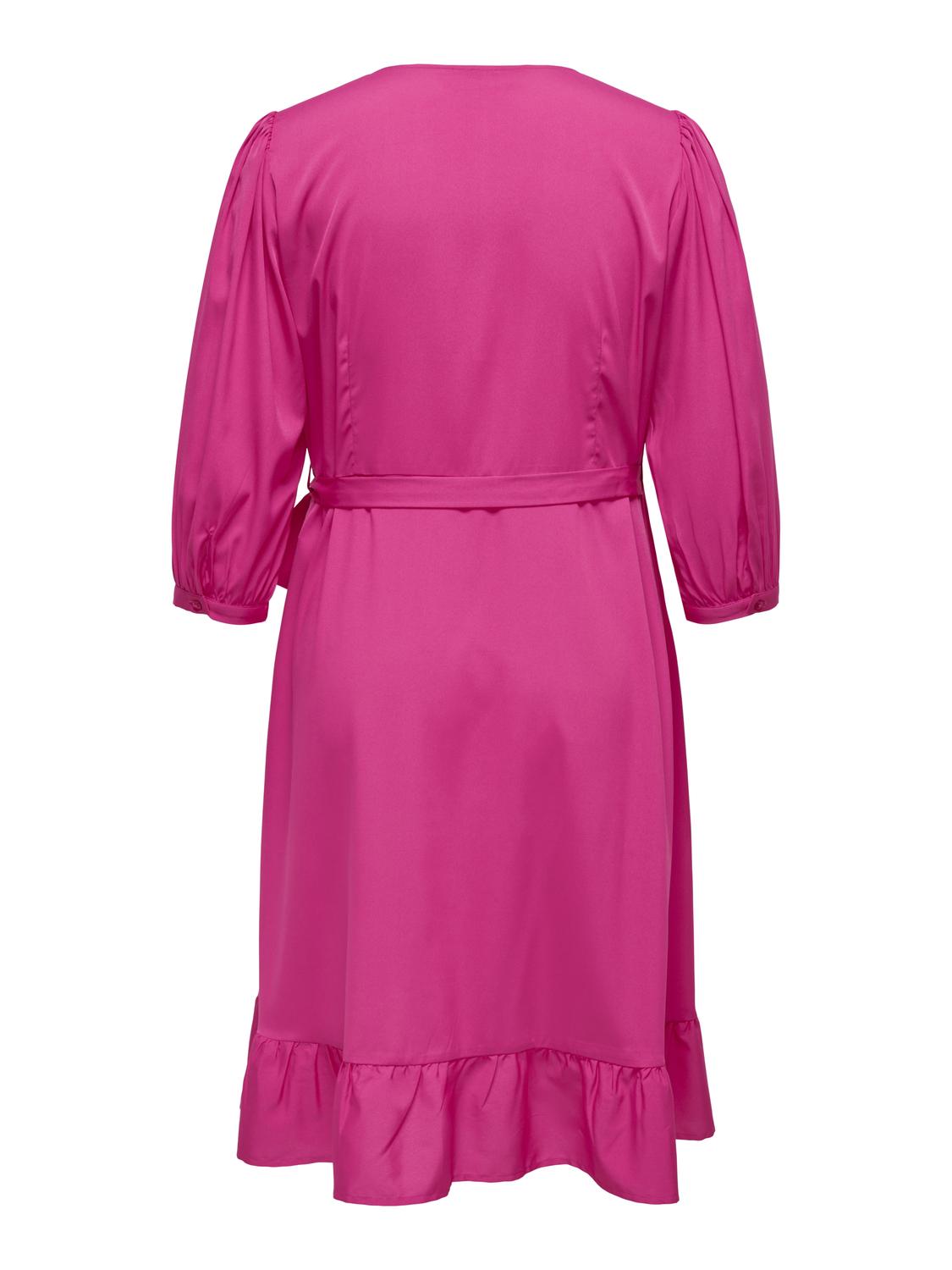 ONLY Curvy midi wrap dress -Fuchsia Purple - 15297259