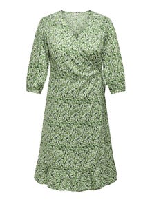 ONLY Curvy midi wrap dress -Willow Bough - 15297259