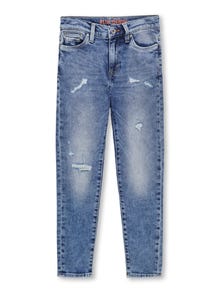 ONLY KOBDENVER Mellemhøj talje Tapered fit Jeans -Medium Blue Denim - 15297275