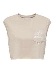 ONLY Regular fit O-hals Sweatshirt -Sandshell - 15297354