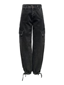 ONLY Jeans Coupe jogger Taille haute -Black Denim - 15297358