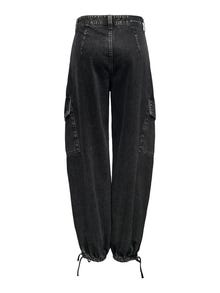 ONLY Jeans Coupe jogger Taille haute -Black Denim - 15297358