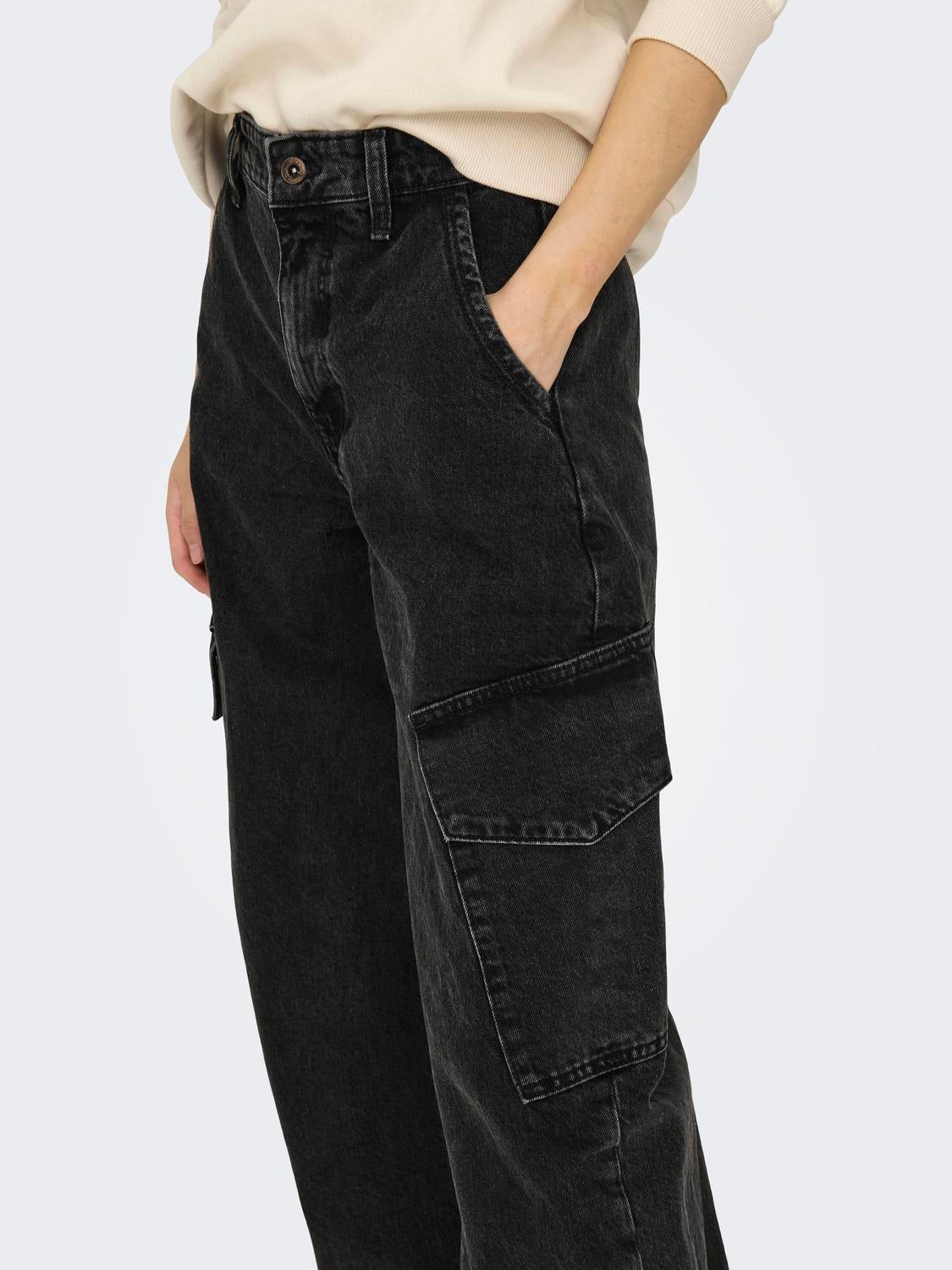 ONLPERNILLE High waist Jogger Fit Jeans Black ONLY