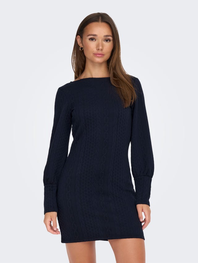 ONLY MINI O-NECK DRESS WITH LONG SLEEVES - 15297377