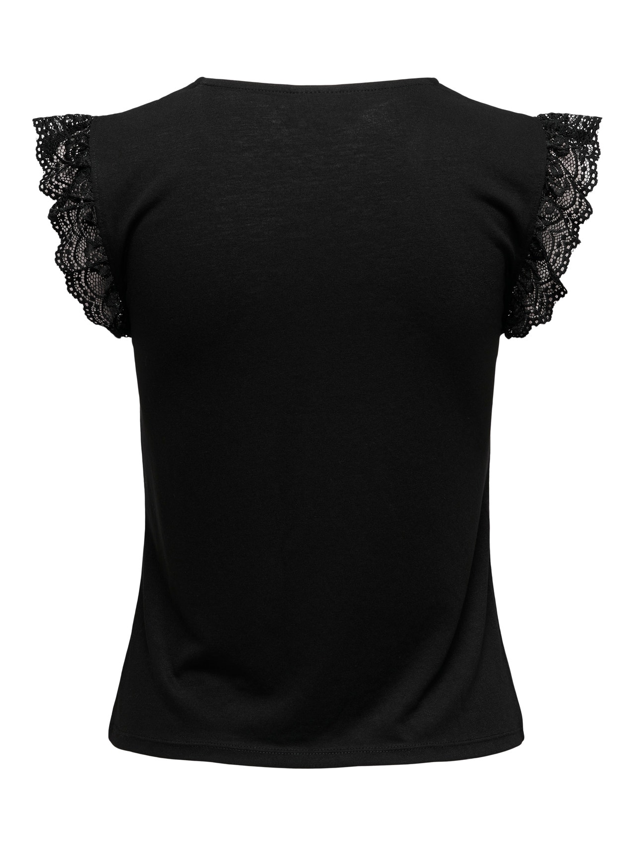 ONLY Top with lace and frills -Black - 15297387