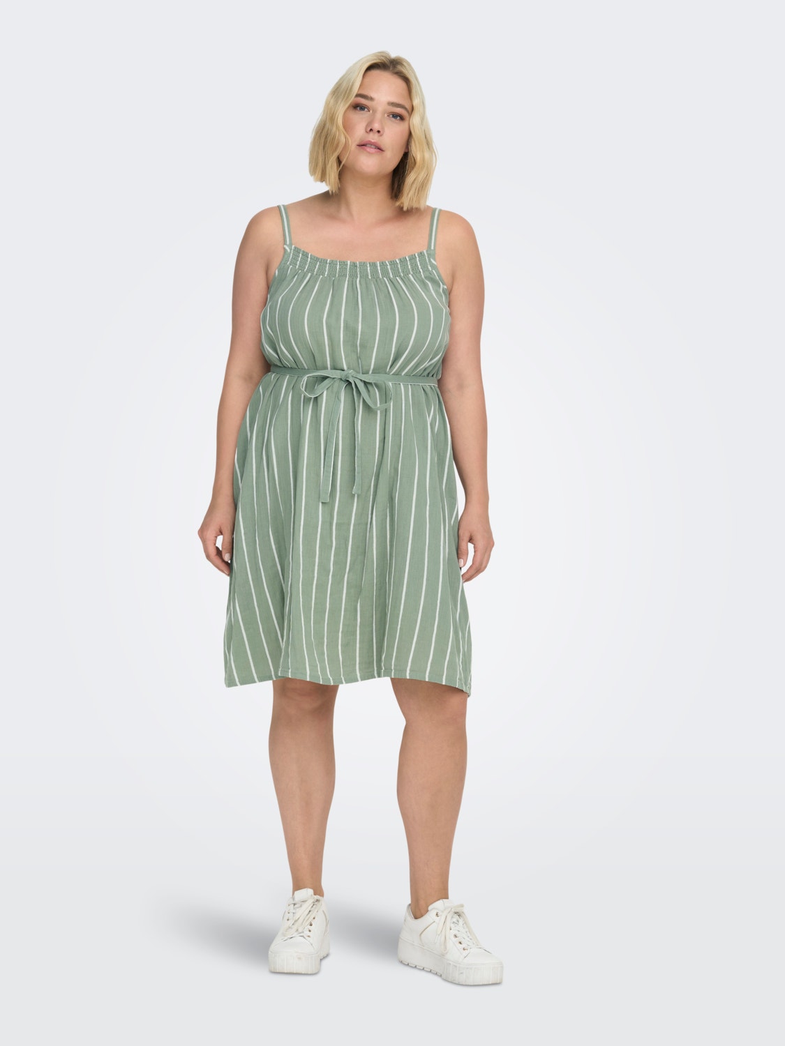 ONLY Regular Fit Square neck Midi dress -Sage Green - 15297445