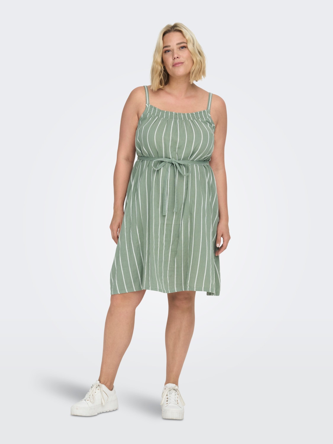 ONLY Robe midi Regular Fit Col carré -Sage Green - 15297445