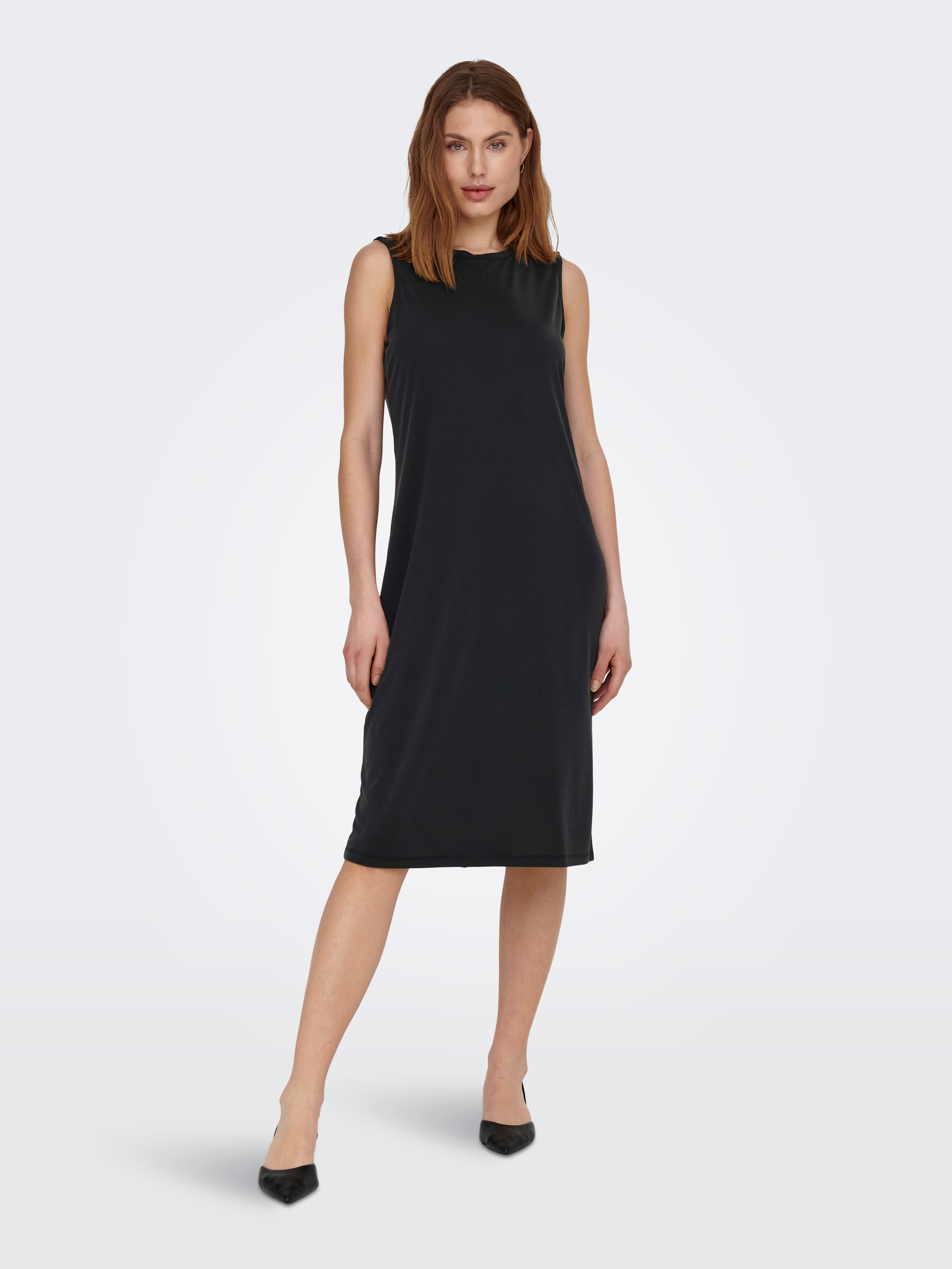 Black sleeveless shop midi dress