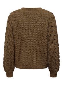 ONLY O-Neck knitted Pullover -Fondue Fudge - 15297665