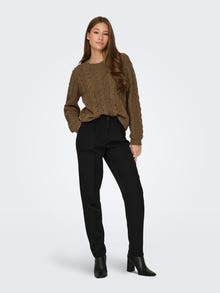 ONLY O-Neck knitted Pullover -Fondue Fudge - 15297665