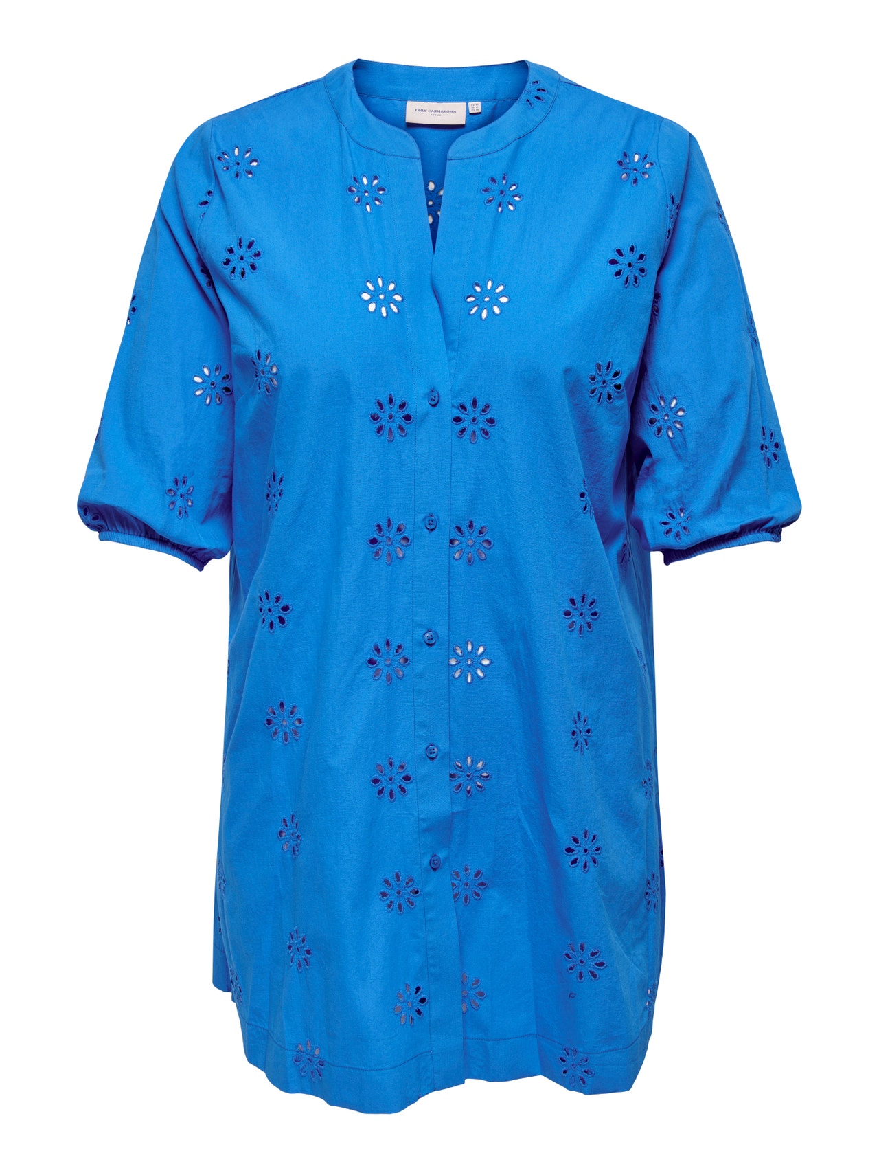 ONLY Regular Fit China Collar Puff sleeves Long dress -Indigo Bunting - 15297891