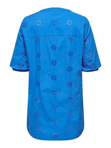 ONLY Regular Fit China Collar Puff sleeves Long dress -Indigo Bunting - 15297891