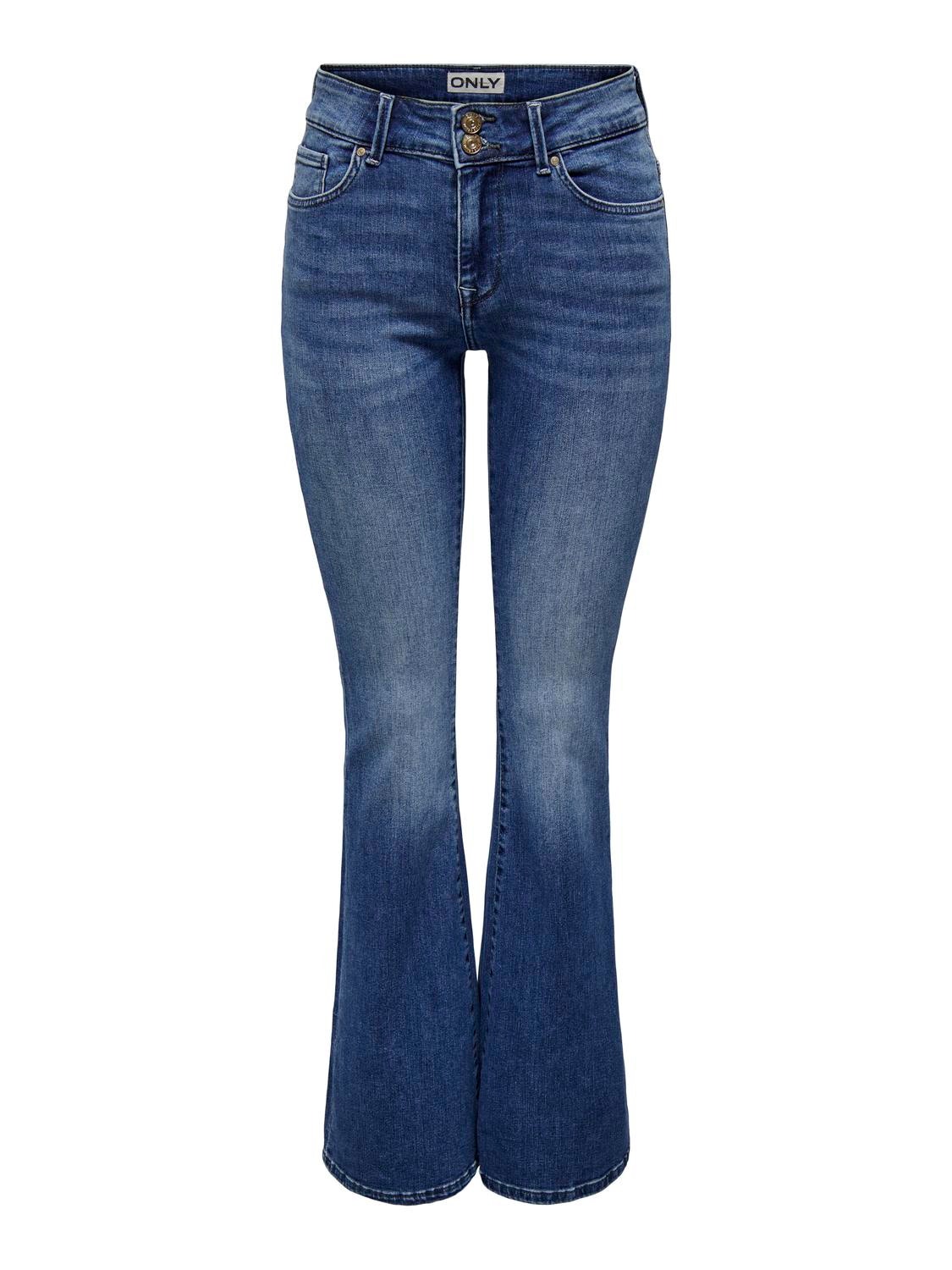 ONLY ONLCheryl Mid Waist Flared Jeans -Medium Blue Denim - 15298008