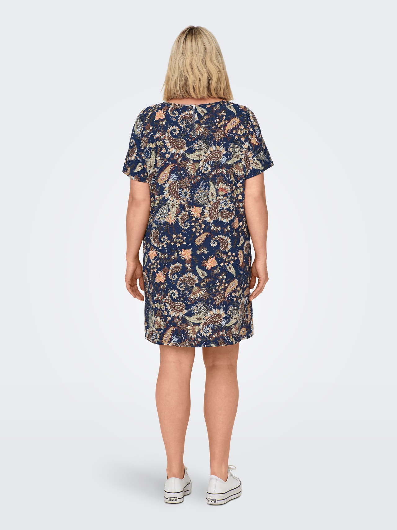 ONLY Curvy printed zip dress -Twilight Blue - 15298030
