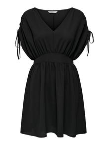 ONLY Regular Fit V-Neck Short dress -Black - 15298037