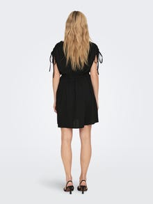 ONLY Regular Fit V-Neck Short dress -Black - 15298037