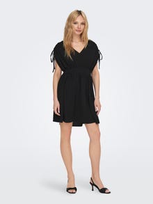 ONLY Regular Fit V-Neck Short dress -Black - 15298037