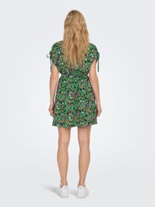 ONLY Normal geschnitten V-Ausschnitt Kurzes Kleid -Kelly Green - 15298038