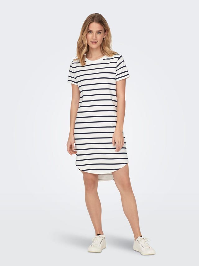 ONLY Regular Fit Round Neck Sleeves with fold-up Short dress - 15298074