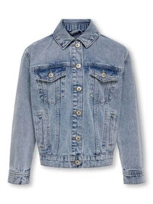 ONLY Hood with string regulation Buttoned cuffs Dropped shoulders Jacket -Light Blue Denim - 15298220