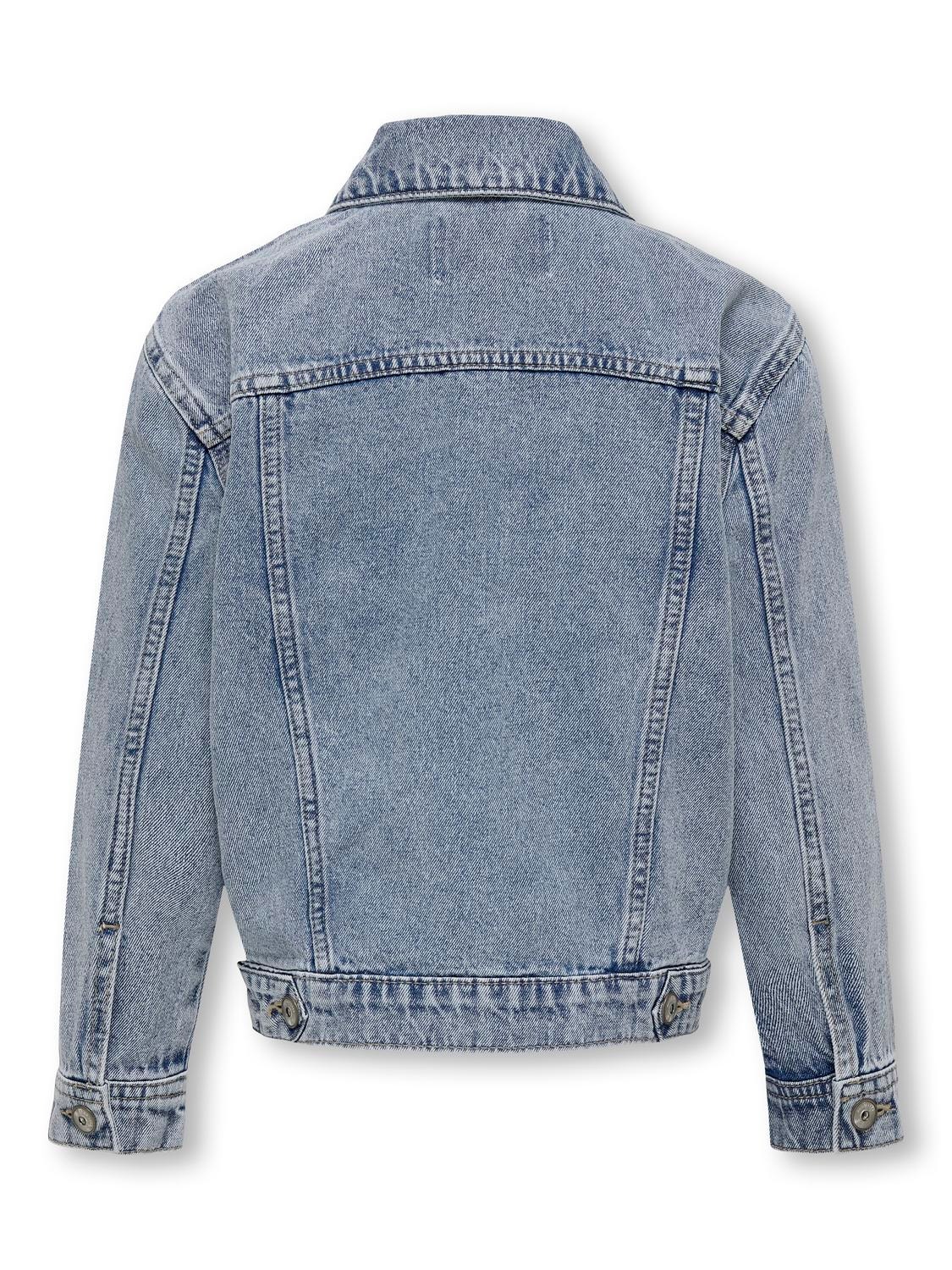 ONLY Hood with string regulation Buttoned cuffs Dropped shoulders Jacket -Light Blue Denim - 15298220
