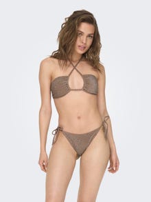 ONLY Glitter bikini top -Beaver Fur - 15298222
