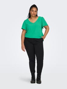 ONLY Curvy top T-shirt -Simply Green - 15298228