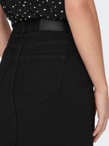 ONLY High Waisted Mini Denim Skirt -Black - 15298345