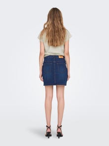 ONLY High Waisted Mini Denim Skirt -Dark Blue Denim - 15298345
