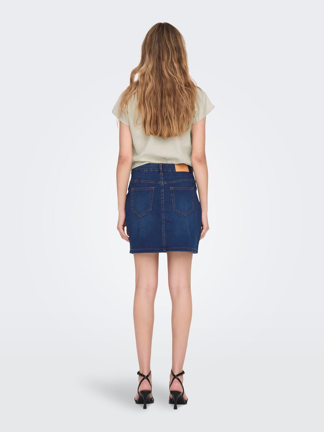ONLY Short skirt -Dark Blue Denim - 15298345
