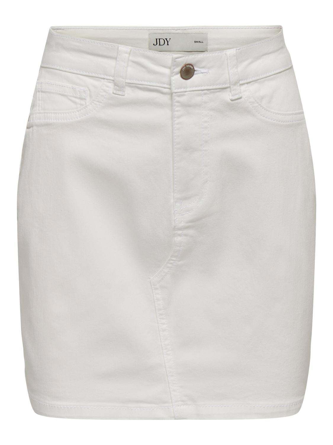 ONLY High Waisted Mini Denim Skirt -White - 15298345