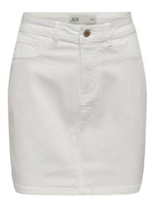 ONLY High Waisted Mini Denim Skirt -White - 15298345
