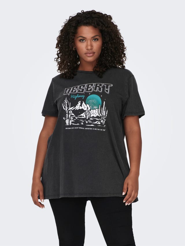 ONLY Curvy t-shirt med print - 15298439