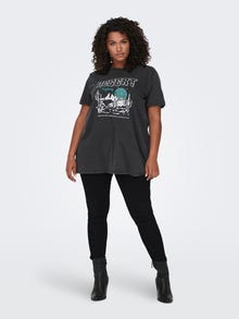ONLY Curvy t-shirt with print -Black - 15298439