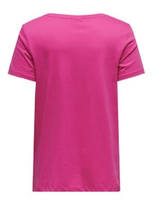 ONLY Camisetas Corte regular Cuello en V -Raspberry Rose - 15298452