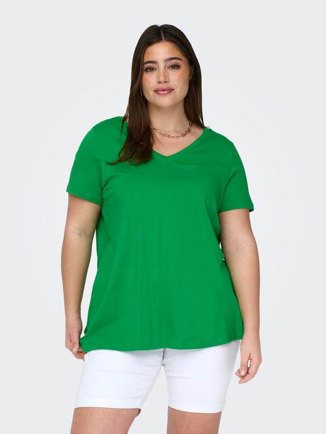 ONLY Normal geschnitten V-Ausschnitt T-Shirt - 15298452