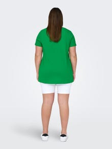 ONLY T-shirts Regular Fit Col en V -Green Bee - 15298452