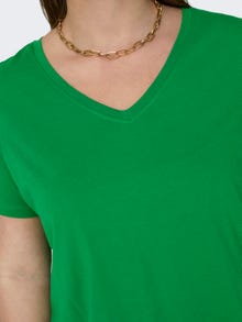 ONLY Regular Fit V-Neck T-Shirt -Green Bee - 15298452