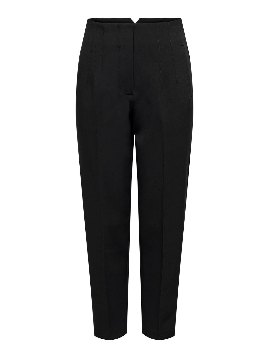 ONLY Pantalons Regular Fit Taille haute -Black - 15298565