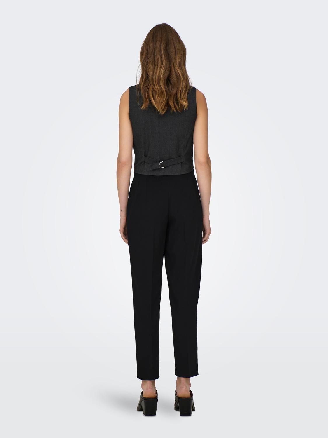 ONLY Klassisk bukser med høj talje -Black - 15298565