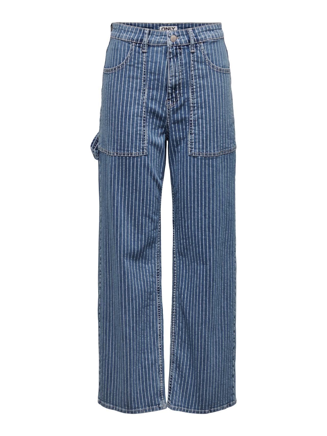 ONLY Wide Leg Fit Høy midje Jeans -Light Blue Denim - 15298573
