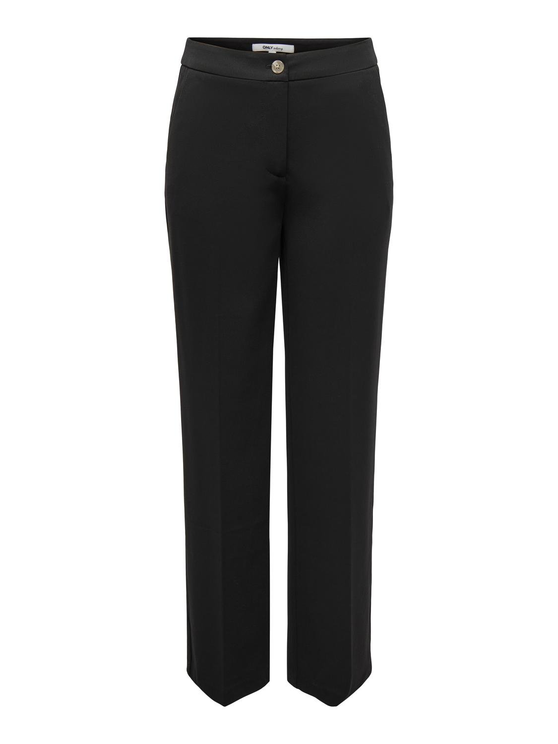 ONLY Basic trousers with high waist -Black - 15298576