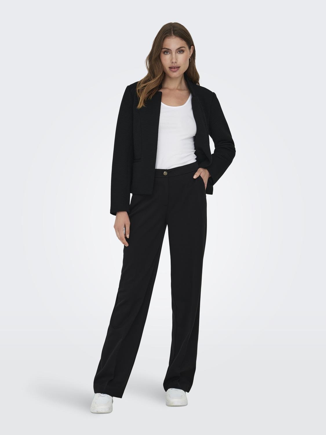 ONLY Pantalons Straight Tapered Fit Taille haute -Black - 15298576