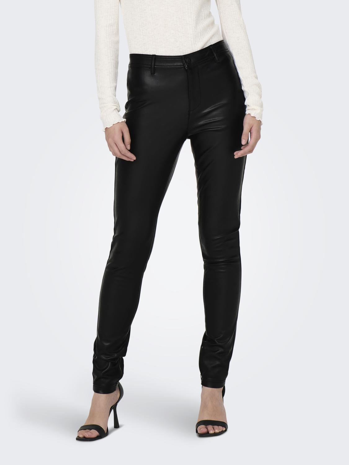 ONLY Leggings Skinny Fit Taille moyenne -Black - 15298591