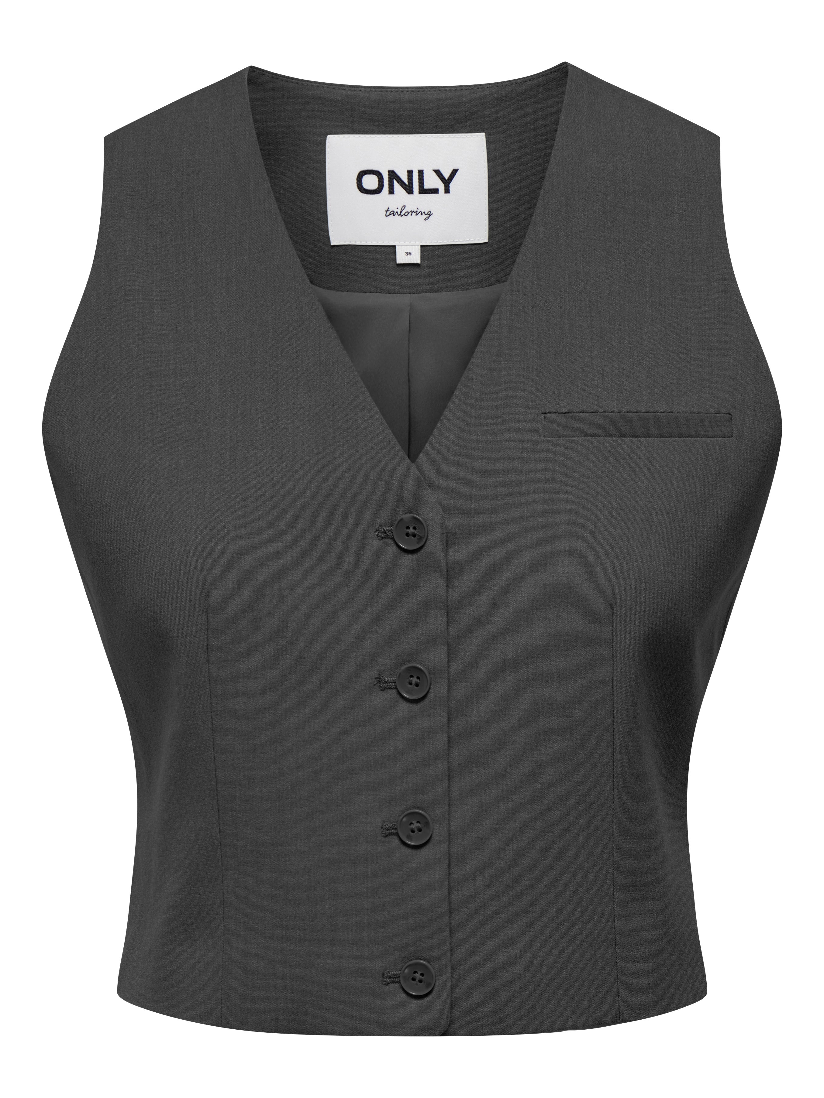 Cropped tailored vest | Dark Grey | ONLY®